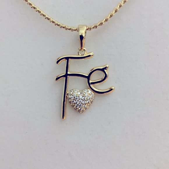 Gold Plated Necklace with "Faith" Pendant. - Picture 1 of 4